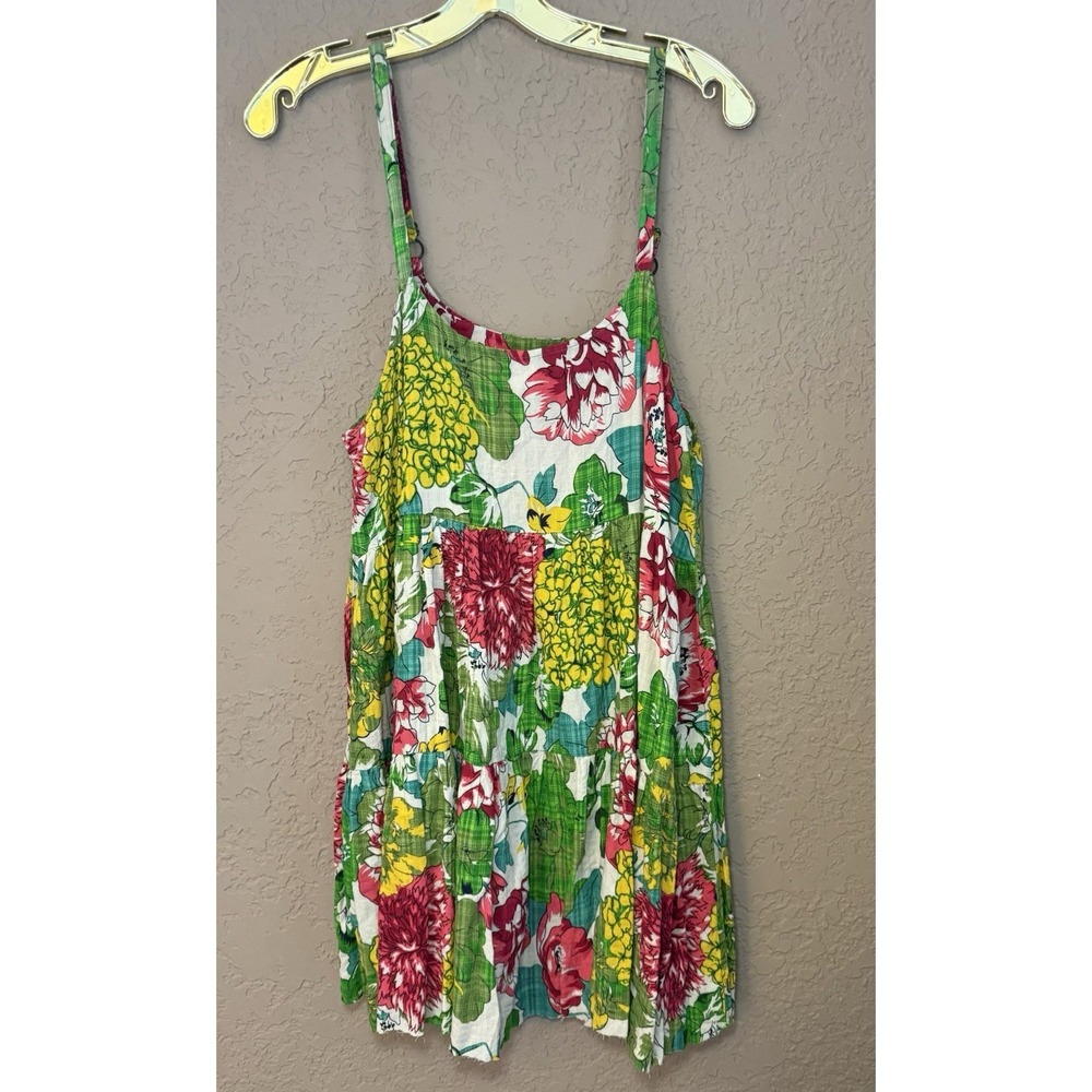 Bright Floral Untagged Adjustable Strap Babydoll Sleeveless Dress Cover Up Sz XS